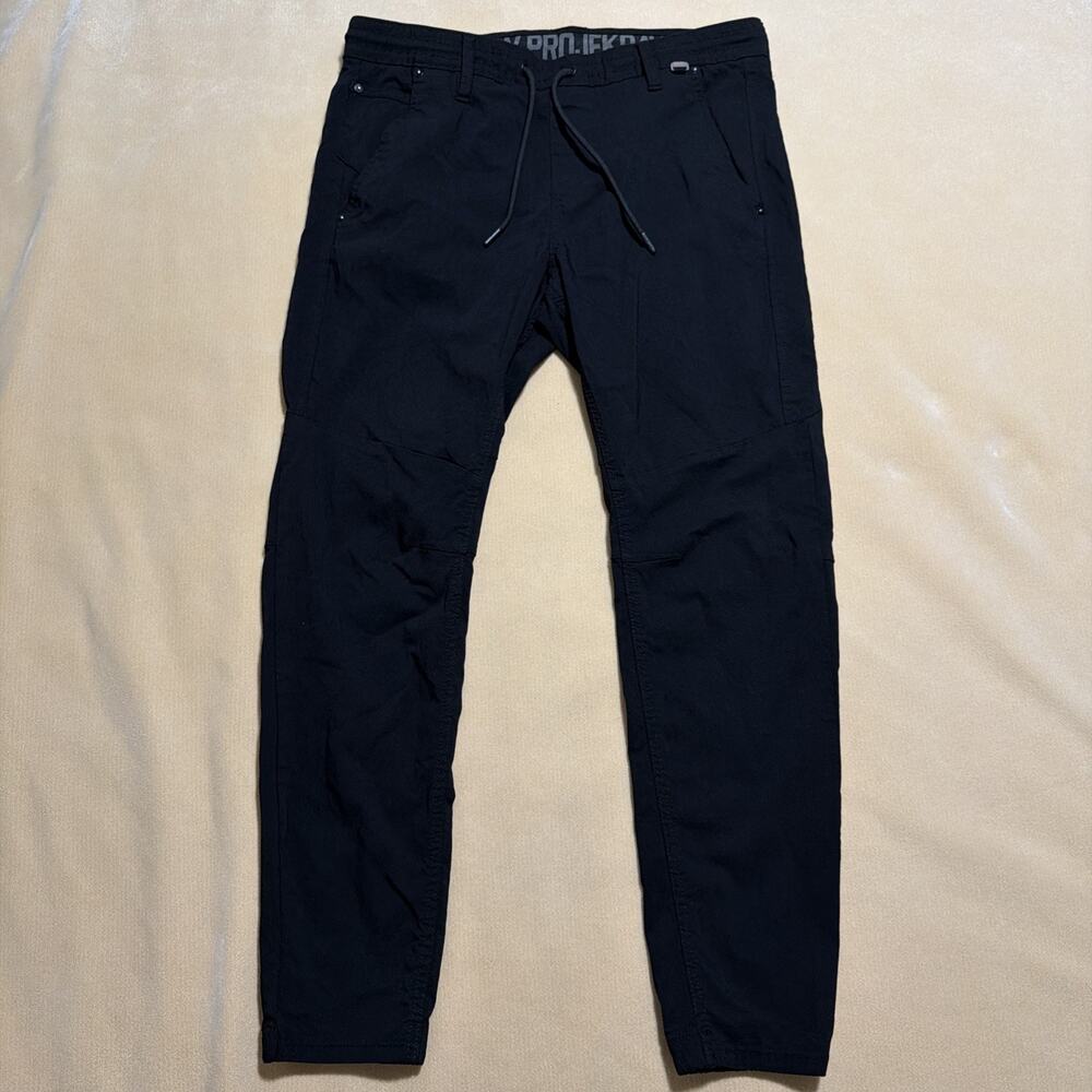 Projek Raw Jogger Pants Mens L Black Tapered Tech Performance Drawstring
